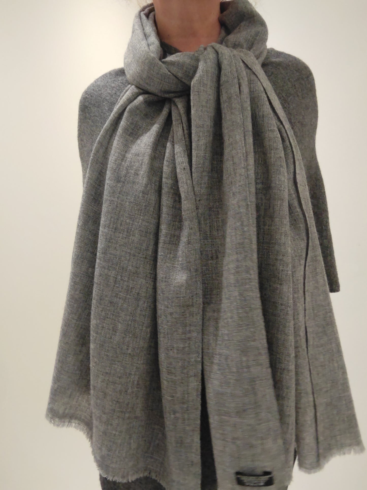 Cashmere Scarf Grey Melange