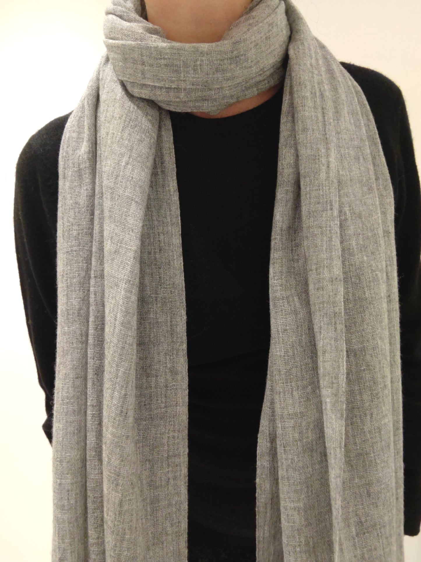 Cashmere Scarf Grey Melange