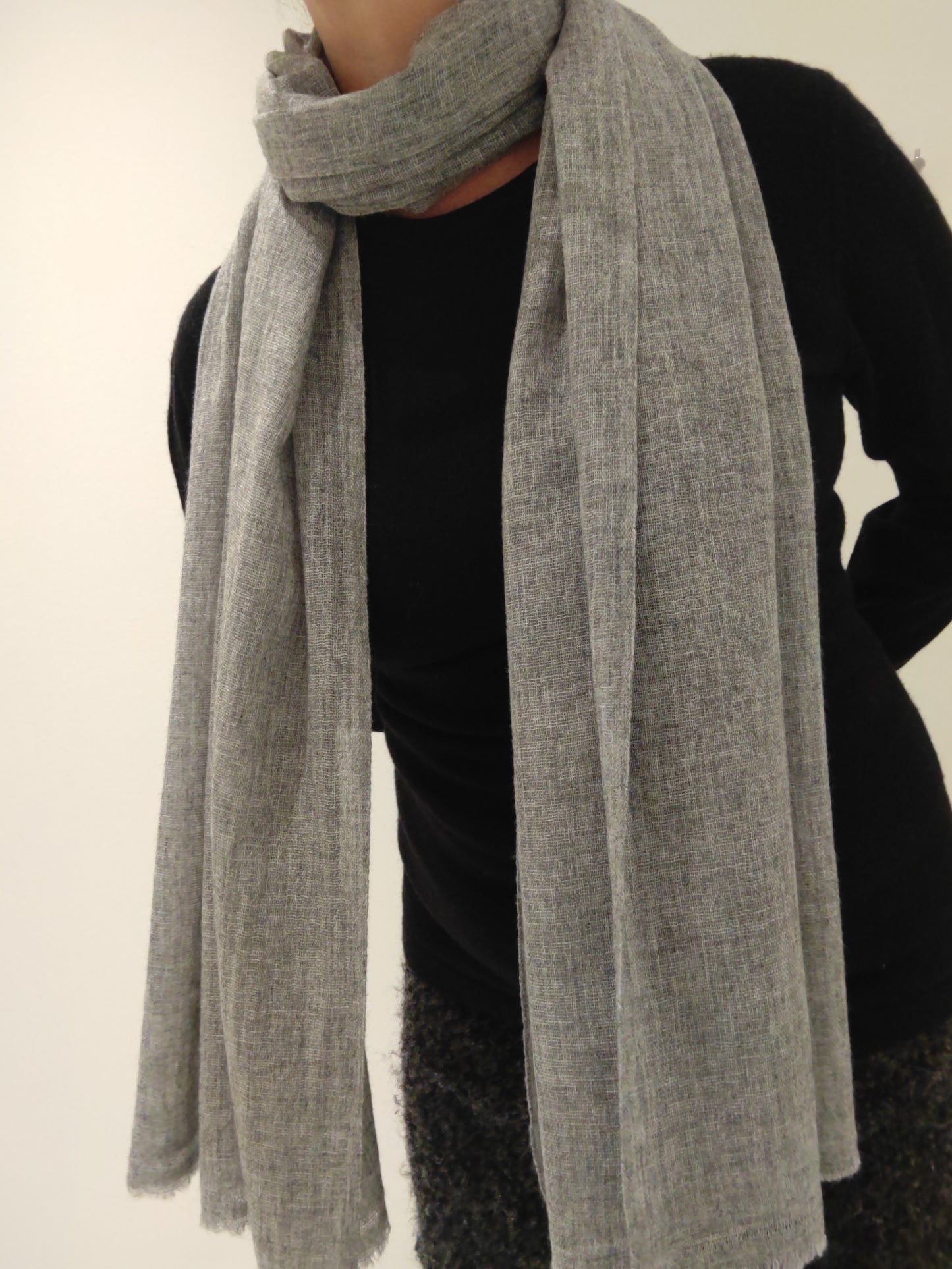 Cashmere Scarf Grey Melange