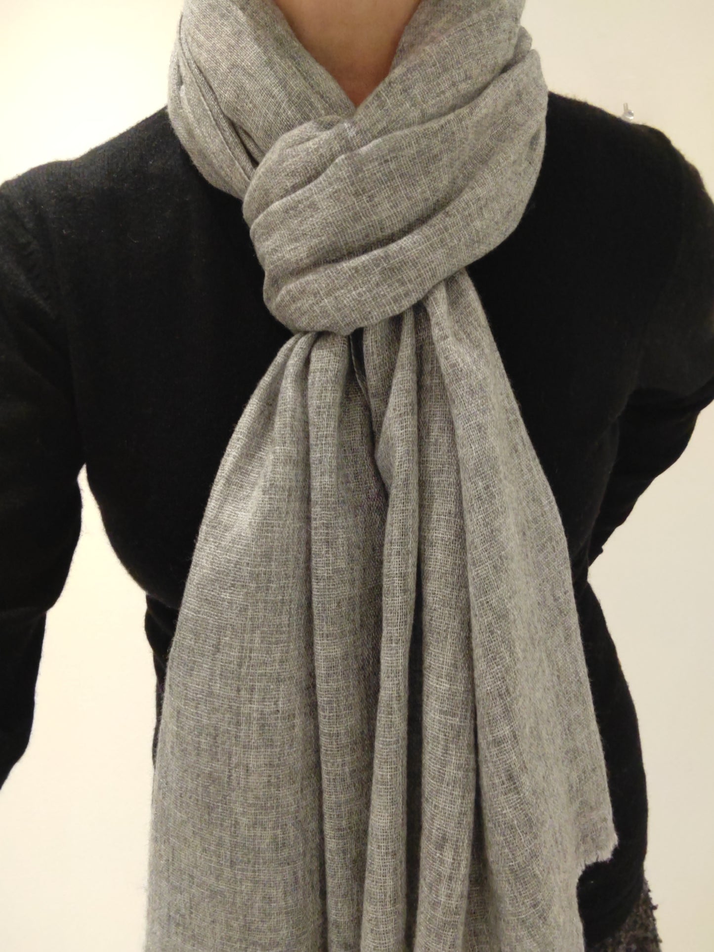 Cashmere Scarf Grey Melange